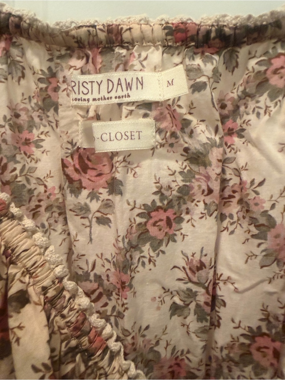 Christy Dawn Venus Floral Midi Dress in Cream and Pink - Picture 3 of 5